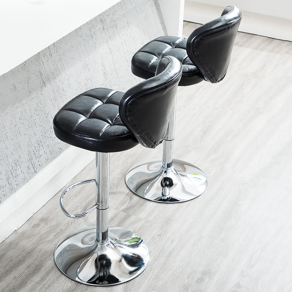 Contemporary Adjustable Bar and Counter Stool Low Back Leather Stool with Pedestal Base Clearhalo 'Bar Furniture' 'Bar Stools' 'bar_stools' 'furn' 'furn_bar_stools' 'Furniture' 'furniture_bar_stools' 'Kitchen & Dining Furniture' 4791142