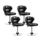 Contemporary Adjustable Bar and Counter Stool Low Back Leather Stool with Pedestal Base Black 4 Piece Set Short Stool(22"H) Clearhalo 'Bar Furniture' 'Bar Stools' 'bar_stools' 'furn' 'furn_bar_stools' 'Furniture' 'furniture_bar_stools' 'Kitchen & Dining Furniture' 4791143