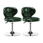 Contemporary Adjustable Bar and Counter Stool Low Back Leather Stool with Pedestal Base Green 2 Piece Set Short Stool(22"H) Clearhalo 'Bar Furniture' 'Bar Stools' 'bar_stools' 'furn' 'furn_bar_stools' 'Furniture' 'furniture_bar_stools' 'Kitchen & Dining Furniture' 4791148