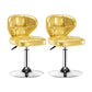 Contemporary Adjustable Bar and Counter Stool Low Back Leather Stool with Pedestal Base Gold 2 Piece Set Short Stool(22"H) Clearhalo 'Bar Furniture' 'Bar Stools' 'bar_stools' 'furn' 'furn_bar_stools' 'Furniture' 'furniture_bar_stools' 'Kitchen & Dining Furniture' 4791159