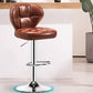 Contemporary Adjustable Bar and Counter Stool Low Back Leather Stool with Pedestal Base Brown 1 Piece Bar Stool(33"H) Clearhalo 'Bar Furniture' 'Bar Stools' 'bar_stools' 'furn' 'furn_bar_stools' 'Furniture' 'furniture_bar_stools' 'Kitchen & Dining Furniture' 4791164