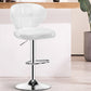 Contemporary Adjustable Bar and Counter Stool Low Back Leather Stool with Pedestal Base White 1 Piece Bar Stool(33"H) Clearhalo 'Bar Furniture' 'Bar Stools' 'bar_stools' 'furn' 'furn_bar_stools' 'Furniture' 'furniture_bar_stools' 'Kitchen & Dining Furniture' 4791170