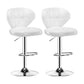 Contemporary Adjustable Bar and Counter Stool Low Back Leather Stool with Pedestal Base White 2 Piece Set Bar Stool(33"H) Clearhalo 'Bar Furniture' 'Bar Stools' 'bar_stools' 'furn' 'furn_bar_stools' 'Furniture' 'furniture_bar_stools' 'Kitchen & Dining Furniture' 4791171
