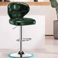 Contemporary Adjustable Bar and Counter Stool Low Back Leather Stool with Pedestal Base Green 1 Piece Bar Stool(33"H) Clearhalo 'Bar Furniture' 'Bar Stools' 'bar_stools' 'furn' 'furn_bar_stools' 'Furniture' 'furniture_bar_stools' 'Kitchen & Dining Furniture' 4791173