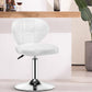 Contemporary Adjustable Bar and Counter Stool Low Back Leather Stool with Pedestal Base White 1 Piece Short Stool(22"H) Clearhalo 'Bar Furniture' 'Bar Stools' 'bar_stools' 'furn' 'furn_bar_stools' 'Furniture' 'furniture_bar_stools' 'Kitchen & Dining Furniture' 4791176