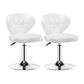 Contemporary Adjustable Bar and Counter Stool Low Back Leather Stool with Pedestal Base White 2 Piece Set Short Stool(22"H) Clearhalo 'Bar Furniture' 'Bar Stools' 'bar_stools' 'furn' 'furn_bar_stools' 'Furniture' 'furniture_bar_stools' 'Kitchen & Dining Furniture' 4791177