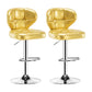 Contemporary Adjustable Bar and Counter Stool Low Back Leather Stool with Pedestal Base Gold 2 Piece Set Bar Stool(33"H) Clearhalo 'Bar Furniture' 'Bar Stools' 'bar_stools' 'furn' 'furn_bar_stools' 'Furniture' 'furniture_bar_stools' 'Kitchen & Dining Furniture' 4791183
