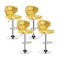 Contemporary Adjustable Bar and Counter Stool Low Back Leather Stool with Pedestal Base Gold 4 Piece Set Bar Stool(33"H) Clearhalo 'Bar Furniture' 'Bar Stools' 'bar_stools' 'furn' 'furn_bar_stools' 'Furniture' 'furniture_bar_stools' 'Kitchen & Dining Furniture' 4791184