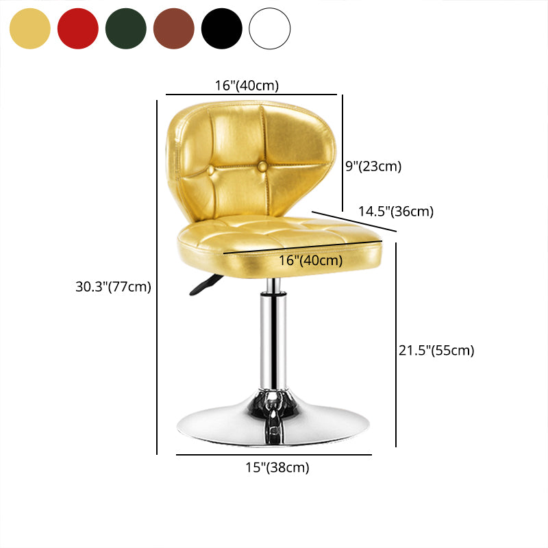 Contemporary Adjustable Bar and Counter Stool Low Back Leather Stool with Pedestal Base Clearhalo 'Bar Furniture' 'Bar Stools' 'bar_stools' 'furn' 'furn_bar_stools' 'Furniture' 'furniture_bar_stools' 'Kitchen & Dining Furniture' 4791185