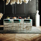 29.53" Glam Bar and Counter Stool Low Back Stool with 4 Metal Legs Clearhalo 'Bar Furniture' 'Bar Stools' 'bar_stools' 'furn' 'furn_bar_stools' 'Furniture' 'furniture_bar_stools' 'Kitchen & Dining Furniture' 4791189