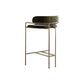29.53" Glam Bar and Counter Stool Low Back Stool with 4 Metal Legs Gold Light Green 1 Piece Clearhalo 'Bar Furniture' 'Bar Stools' 'bar_stools' 'furn' 'furn_bar_stools' 'Furniture' 'furniture_bar_stools' 'Kitchen & Dining Furniture' 4791194