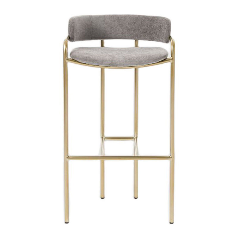 29.53" Glam Bar and Counter Stool Low Back Stool with 4 Metal Legs Clearhalo 'Bar Furniture' 'Bar Stools' 'bar_stools' 'furn' 'furn_bar_stools' 'Furniture' 'furniture_bar_stools' 'Kitchen & Dining Furniture' 4791196