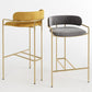 29.53" Glam Bar and Counter Stool Low Back Stool with 4 Metal Legs Clearhalo 'Bar Furniture' 'Bar Stools' 'bar_stools' 'furn' 'furn_bar_stools' 'Furniture' 'furniture_bar_stools' 'Kitchen & Dining Furniture' 4791199