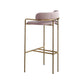 29.53" Glam Bar and Counter Stool Low Back Stool with 4 Metal Legs Gold Pink 1 Piece Clearhalo 'Bar Furniture' 'Bar Stools' 'bar_stools' 'furn' 'furn_bar_stools' 'Furniture' 'furniture_bar_stools' 'Kitchen & Dining Furniture' 4791211