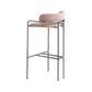 29.53" Glam Bar and Counter Stool Low Back Stool with 4 Metal Legs Silver Pink 1 Piece Clearhalo 'Bar Furniture' 'Bar Stools' 'bar_stools' 'furn' 'furn_bar_stools' 'Furniture' 'furniture_bar_stools' 'Kitchen & Dining Furniture' 4791215