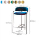 29.53" Glam Bar and Counter Stool Low Back Stool with 4 Metal Legs Clearhalo 'Bar Furniture' 'Bar Stools' 'bar_stools' 'furn' 'furn_bar_stools' 'Furniture' 'furniture_bar_stools' 'Kitchen & Dining Furniture' 4791221