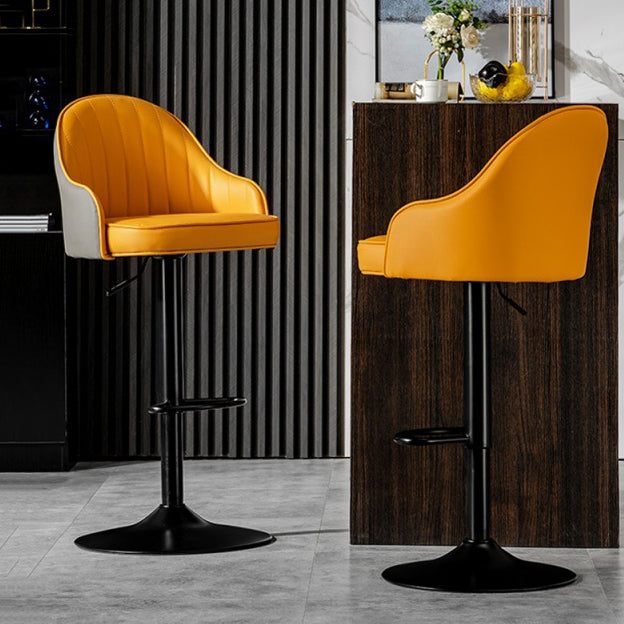 Industrial Bar and Counter Stool Adjustable Height Stool with Pedestal Base Clearhalo 'Bar Furniture' 'Bar Stools' 'bar_stools' 'Furniture' 'furniture_bar_stools' 'Kitchen & Dining Furniture' 4791222