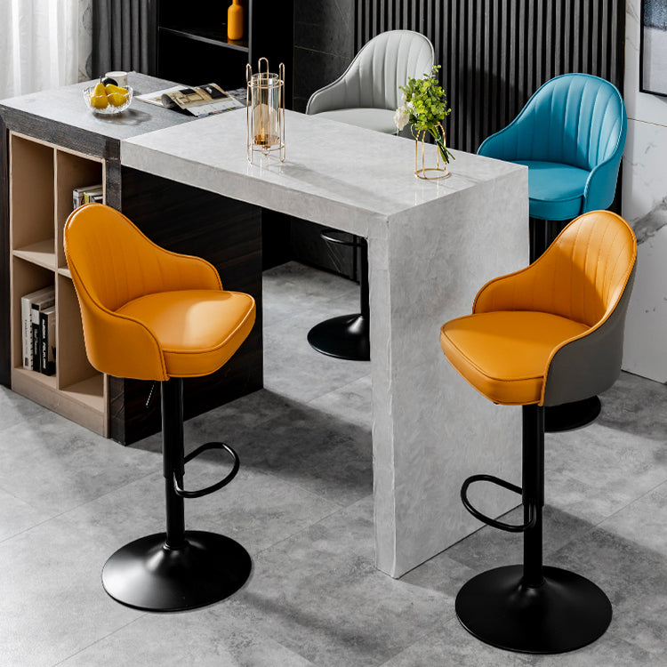 Industrial Bar and Counter Stool Adjustable Height Stool with Pedestal Base Clearhalo 'Bar Furniture' 'Bar Stools' 'bar_stools' 'Furniture' 'furniture_bar_stools' 'Kitchen & Dining Furniture' 4791229