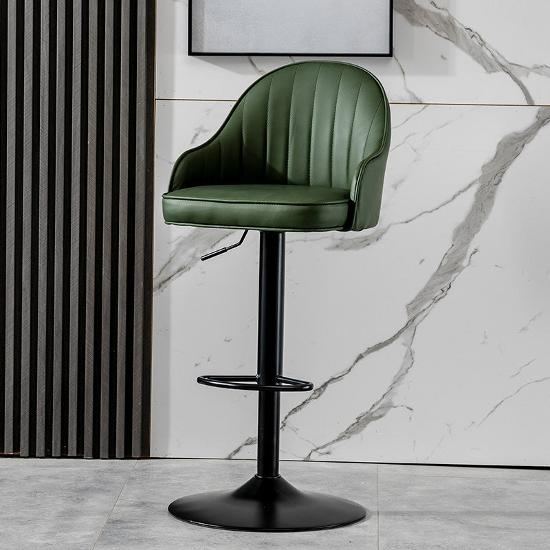 Industrial Bar and Counter Stool Adjustable Height Stool with Pedestal Base Green Black 1 Piece Clearhalo 'Bar Furniture' 'Bar Stools' 'bar_stools' 'Furniture' 'furniture_bar_stools' 'Kitchen & Dining Furniture' 4791237