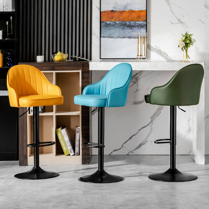 Industrial Bar and Counter Stool Adjustable Height Stool with Pedestal Base Clearhalo 'Bar Furniture' 'Bar Stools' 'bar_stools' 'Furniture' 'furniture_bar_stools' 'Kitchen & Dining Furniture' 4791241