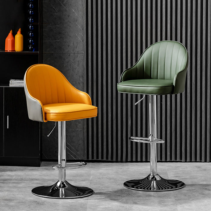 Industrial Bar and Counter Stool Adjustable Height Stool with Pedestal Base Clearhalo 'Bar Furniture' 'Bar Stools' 'bar_stools' 'Furniture' 'furniture_bar_stools' 'Kitchen & Dining Furniture' 4791243