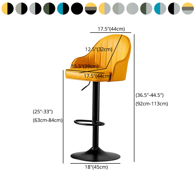 Industrial Bar and Counter Stool Adjustable Height Stool with Pedestal Base Clearhalo 'Bar Furniture' 'Bar Stools' 'bar_stools' 'Furniture' 'furniture_bar_stools' 'Kitchen & Dining Furniture' 4791247