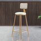 Glam Round Bar and Counter Stool Low Back Stool with 4 Legs in Gold Clearhalo 'Bar Furniture' 'Bar Stools' 'bar_stools' 'furn' 'furn_bar_stools' 'Furniture' 'furniture_bar_stools' 'Kitchen & Dining Furniture' 4791269