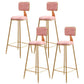 Glam Round Bar and Counter Stool Low Back Stool with 4 Legs in Gold Pink 4 Piece Set Clearhalo 'Bar Furniture' 'Bar Stools' 'bar_stools' 'furn' 'furn_bar_stools' 'Furniture' 'furniture_bar_stools' 'Kitchen & Dining Furniture' 4791296