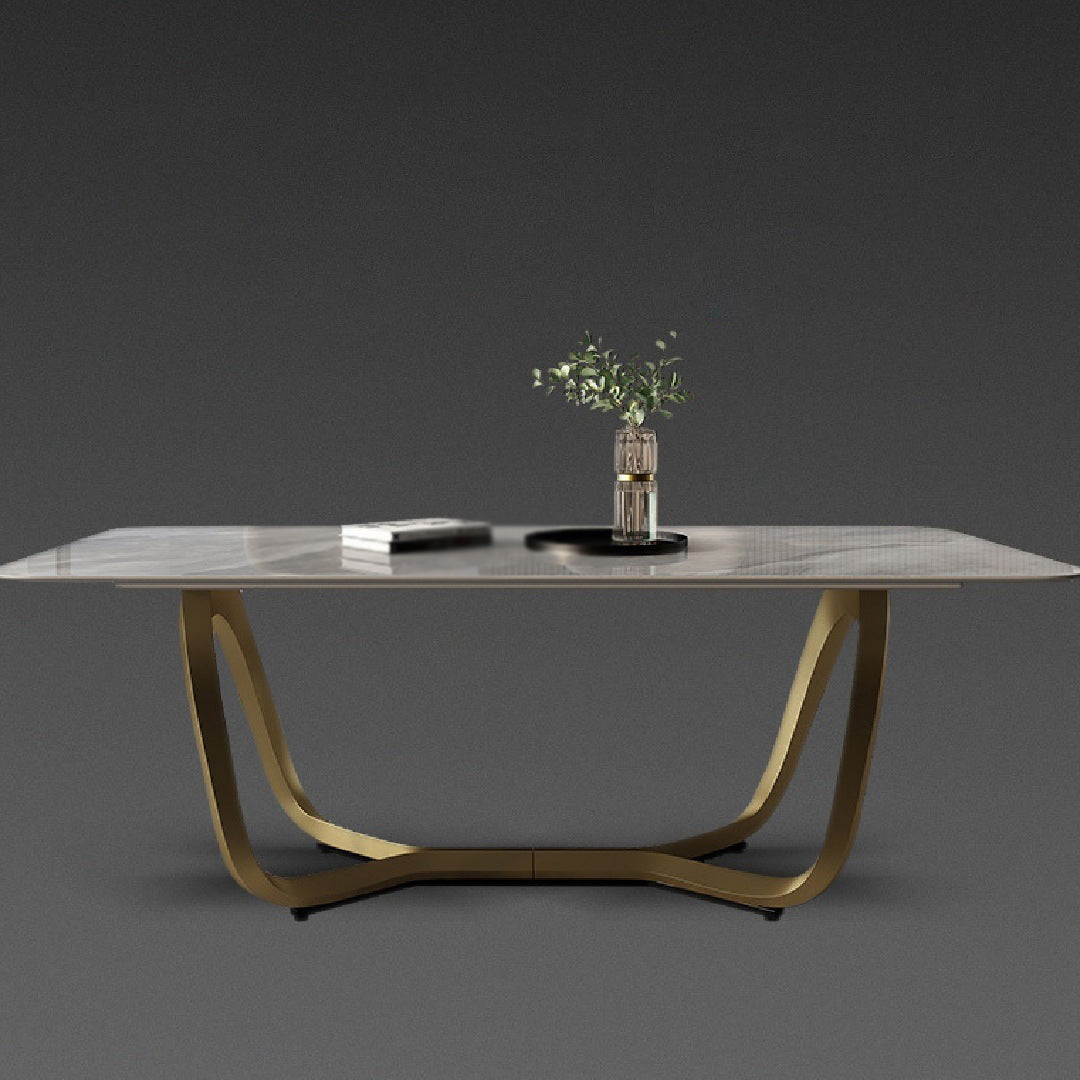 Luxury Sintered Stone Dining Set Rectangle 1/2/5/6/7 Pieces Dining Table with Chairs Grey 71"L x 35"W Clearhalo 'Dining Room Sets' 'Dining Tables & Seating' 'dining_room_set' 'furn' 'furn_dining_room_set' 'Furniture' 'furniture_dining_room_set' 'Kitchen & Dining Furniture' 4791304