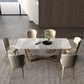 Luxury Sintered Stone Dining Set Rectangle 1/2/5/6/7 Pieces Dining Table with Chairs Clearhalo 'Dining Room Sets' 'Dining Tables & Seating' 'dining_room_set' 'furn' 'furn_dining_room_set' 'Furniture' 'furniture_dining_room_set' 'Kitchen & Dining Furniture' 4791315