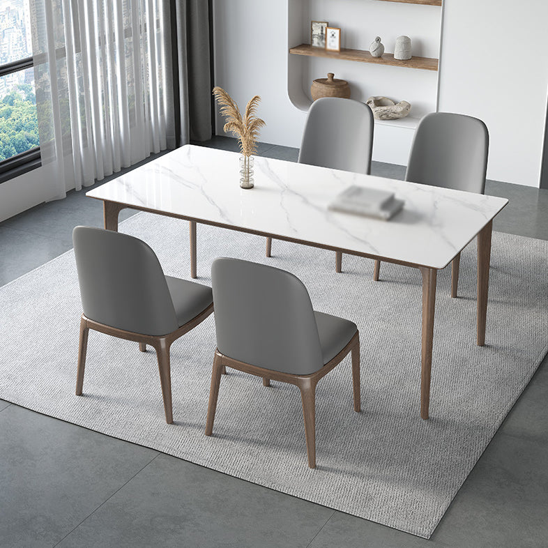 Modern Rectangle Sintered Stone Top Dining Set 1/2/3/4/5/7 Pieces Dining Table with Chairs 5 Pieces: Table, 4 Chairs Clearhalo 'Dining Room Sets' 'Dining Tables & Seating' 'dining_room_set' 'furn' 'furn_dining_room_set' 'Furniture' 'furniture_dining_room_set' 'Kitchen & Dining Furniture' 4791327