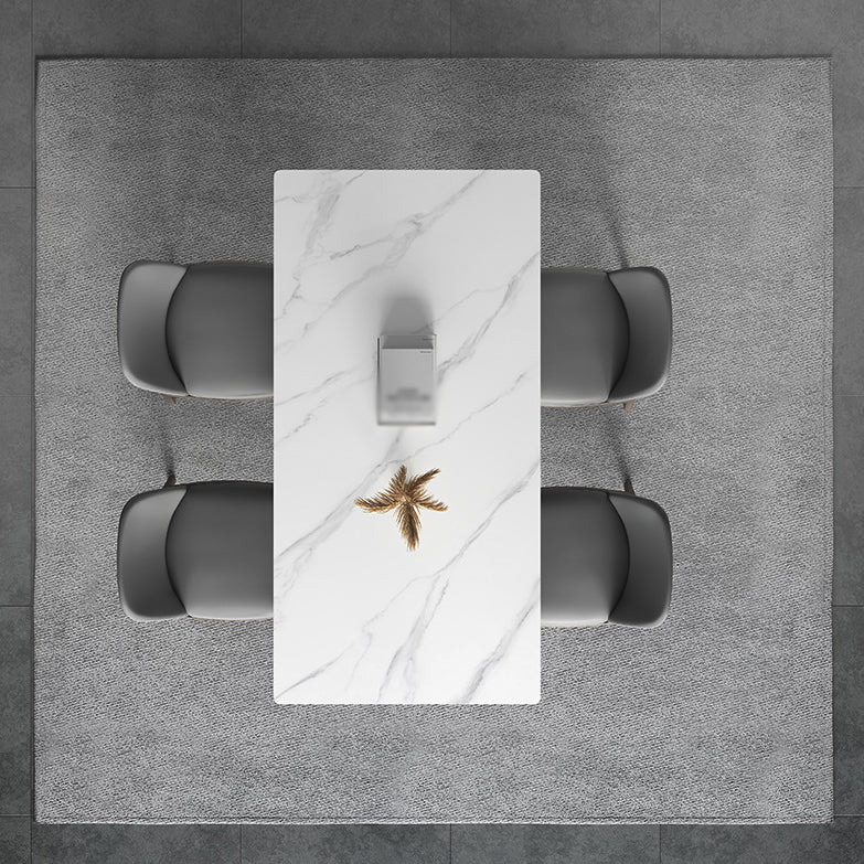 Modern Rectangle Sintered Stone Top Dining Set 1/2/3/4/5/7 Pieces Dining Table with Chairs Clearhalo 'Dining Room Sets' 'Dining Tables & Seating' 'dining_room_set' 'furn' 'furn_dining_room_set' 'Furniture' 'furniture_dining_room_set' 'Kitchen & Dining Furniture' 4791333