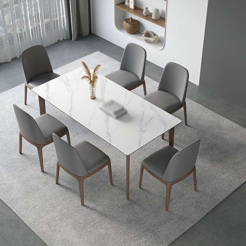 Modern Rectangle Sintered Stone Top Dining Set 1/2/3/4/5/7 Pieces Dining Table with Chairs Clearhalo 'Dining Room Sets' 'Dining Tables & Seating' 'dining_room_set' 'furn' 'furn_dining_room_set' 'Furniture' 'furniture_dining_room_set' 'Kitchen & Dining Furniture' 4791335