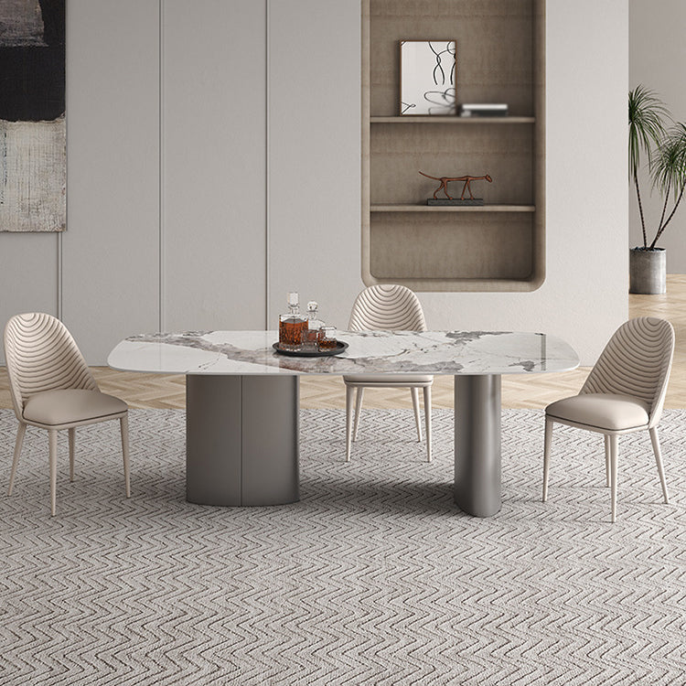 Modern Sintered Stone Top Dining Set Rectangle 1/4/5/6 Pieces Dining Table with Chairs Clearhalo 'Dining Room Sets' 'Dining Tables & Seating' 'dining_room_set' 'furn' 'furn_dining_room_set' 'Furniture' 'furniture_dining_room_set' 'Kitchen & Dining Furniture' 4791344