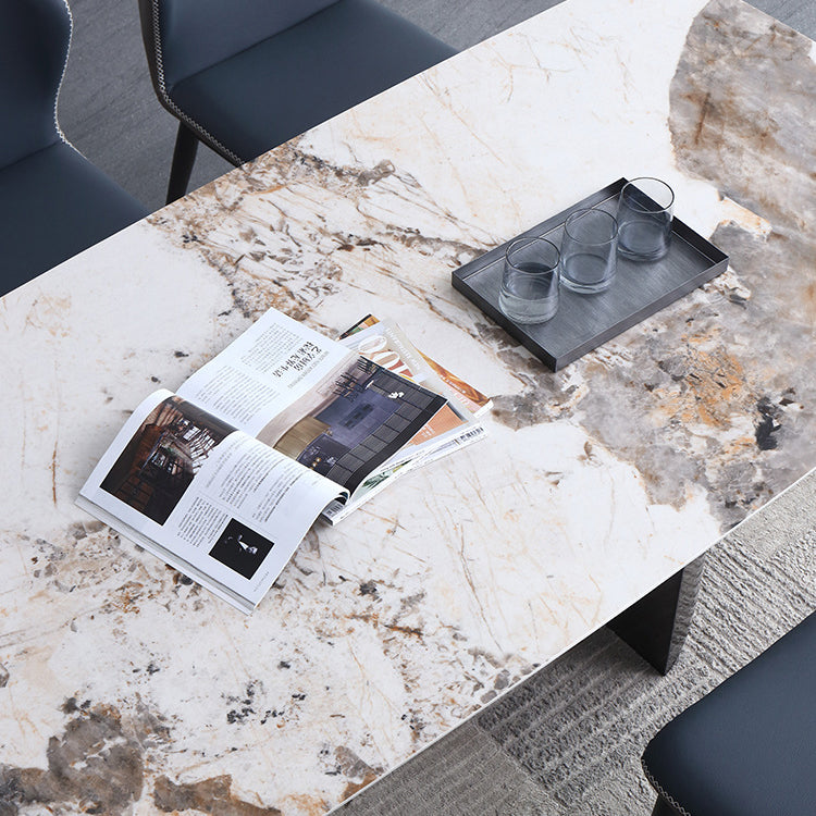 Modern Sintered Stone Top Dining Set Rectangle 1/4/5/7 Pieces Dining Table with Chairs Clearhalo 'Dining Room Sets' 'Dining Tables & Seating' 'dining_room_set' 'furn' 'furn_dining_room_set' 'Furniture' 'furniture_dining_room_set' 'Kitchen & Dining Furniture' 4791364