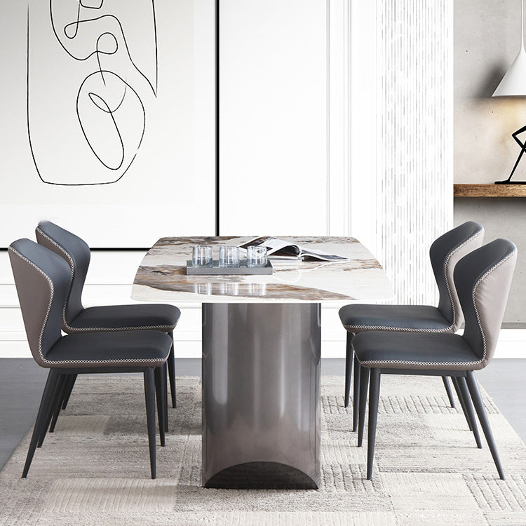 Modern Sintered Stone Top Dining Set Rectangle 1/4/5/7 Pieces Dining Table with Chairs Clearhalo 'Dining Room Sets' 'Dining Tables & Seating' 'dining_room_set' 'furn' 'furn_dining_room_set' 'Furniture' 'furniture_dining_room_set' 'Kitchen & Dining Furniture' 4791369