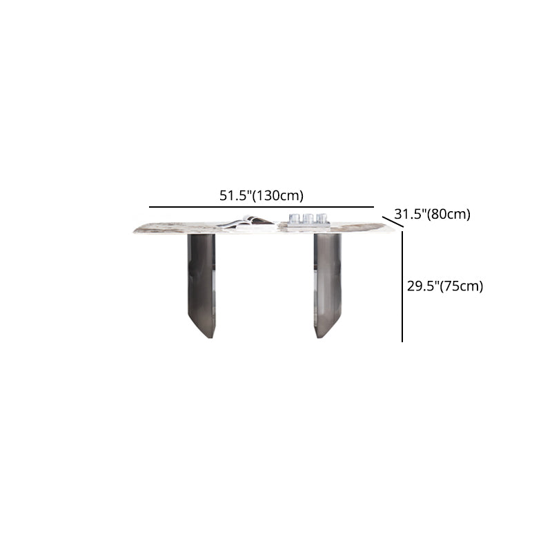 Modern Sintered Stone Top Dining Set Rectangle 1/4/5/7 Pieces Dining Table with Chairs Clearhalo 'Dining Room Sets' 'Dining Tables & Seating' 'dining_room_set' 'furn' 'furn_dining_room_set' 'Furniture' 'furniture_dining_room_set' 'Kitchen & Dining Furniture' 4791372