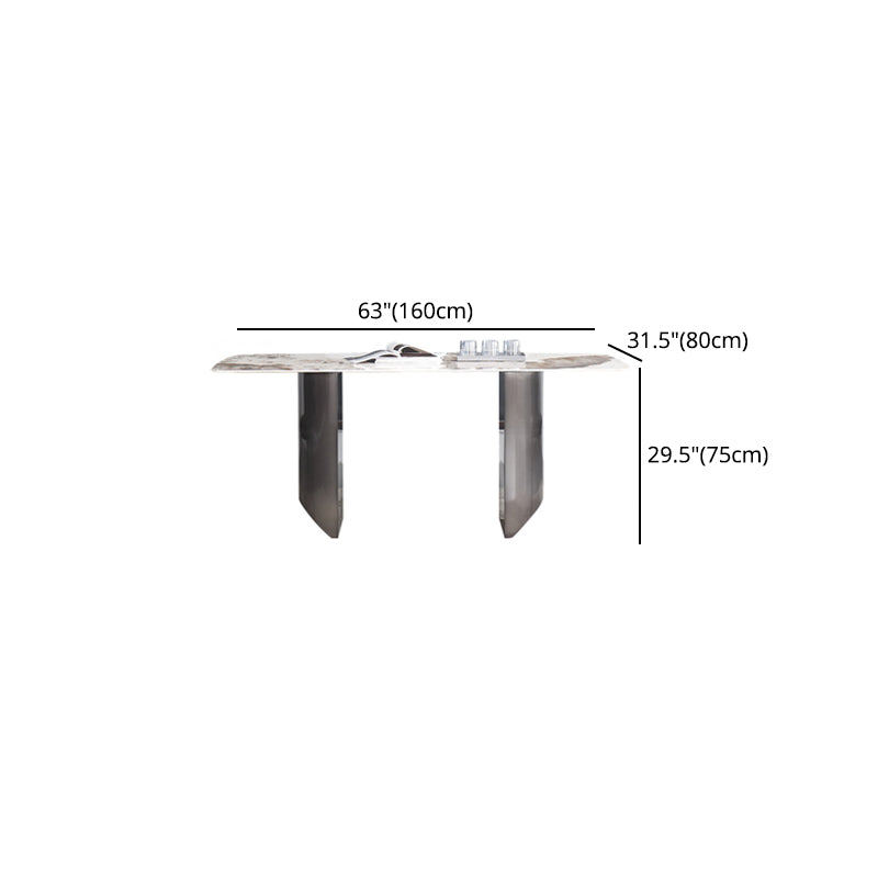 Modern Sintered Stone Top Dining Set Rectangle 1/4/5/7 Pieces Dining Table with Chairs Clearhalo 'Dining Room Sets' 'Dining Tables & Seating' 'dining_room_set' 'furn' 'furn_dining_room_set' 'Furniture' 'furniture_dining_room_set' 'Kitchen & Dining Furniture' 4791375
