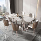 Luxury Rectangle Sintered Stone Dining Set 1/4/5/7 Pieces Dining Table with Chairs 7 Pieces: Table, 6 Chairs Clearhalo 'Dining Room Sets' 'Dining Tables & Seating' 'dining_room_set' 'furn' 'furn_dining_room_set' 'Furniture' 'furniture_dining_room_set' 'Kitchen & Dining Furniture' 4791398