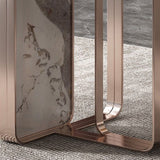 Luxury Rectangle Sintered Stone Dining Set 1/4/5/7 Pieces Dining Table with Chairs Clearhalo 'Dining Room Sets' 'Dining Tables & Seating' 'dining_room_set' 'furn' 'furn_dining_room_set' 'Furniture' 'furniture_dining_room_set' 'Kitchen & Dining Furniture' 4791402