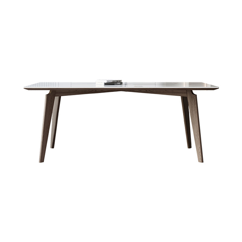 Modern Rectangle Sintered Stone Top Dining Set 1/4/5/7 Pieces Dining Table with Chairs White 79"L x 39"W Clearhalo 'Dining Room Sets' 'Dining Tables & Seating' 'dining_room_set' 'furn' 'furn_dining_room_set' 'Furniture' 'furniture_dining_room_set' 'Kitchen & Dining Furniture' 4791412