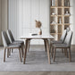 Modern Rectangle Sintered Stone Top Dining Set 1/4/5/7 Pieces Dining Table with Chairs 5 Pieces: Table, 4 Chairs Clearhalo 'Dining Room Sets' 'Dining Tables & Seating' 'dining_room_set' 'furn' 'furn_dining_room_set' 'Furniture' 'furniture_dining_room_set' 'Kitchen & Dining Furniture' 4791414