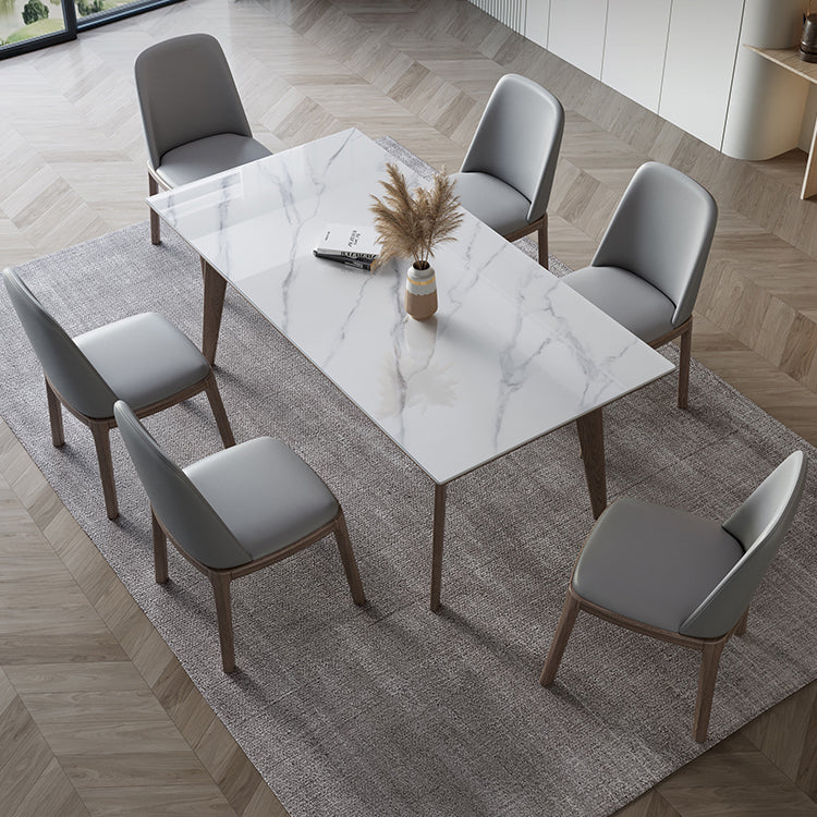 Modern Rectangle Sintered Stone Top Dining Set 1/4/5/7 Pieces Dining Table with Chairs Clearhalo 'Dining Room Sets' 'Dining Tables & Seating' 'dining_room_set' 'furn' 'furn_dining_room_set' 'Furniture' 'furniture_dining_room_set' 'Kitchen & Dining Furniture' 4791416
