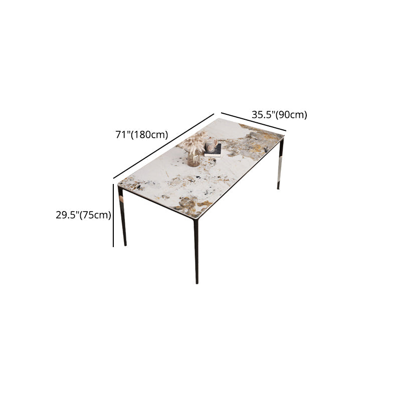 Designer Style Rectangle Sintered Stone Dining Set 1/2/5/7 Pieces Dining Table with Chairs Clearhalo 'Dining Room Sets' 'Dining Tables & Seating' 'dining_room_set' 'furn' 'furn_dining_room_set' 'Furniture' 'furniture_dining_room_set' 'Kitchen & Dining Furniture' 4791444