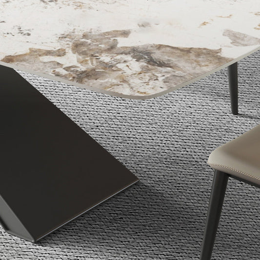 Modern Rectangle Sintered Stone Dining Set 1/2/4/5/6/7 Pieces Dining Table with Chairs Clearhalo 'Dining Room Sets' 'Dining Tables & Seating' 'dining_room_set' 'furn' 'furn_dining_room_set' 'Furniture' 'furniture_dining_room_set' 'Kitchen & Dining Furniture' 4791453