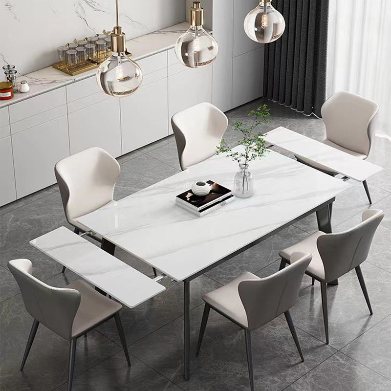 Designer Style Sintered Stone Dining Set 1/2/5/7 Pieces Rectangle Dining Furniture Clearhalo 'Dining Room Sets' 'Dining Tables & Seating' 'dining_room_set' 'furn' 'furn_dining_room_set' 'Furniture' 'furniture_dining_room_set' 'Kitchen & Dining Furniture' 4791463