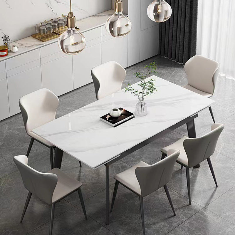 Designer Style Sintered Stone Dining Set 1/2/5/7 Pieces Rectangle Dining Furniture Clearhalo 'Dining Room Sets' 'Dining Tables & Seating' 'dining_room_set' 'furn' 'furn_dining_room_set' 'Furniture' 'furniture_dining_room_set' 'Kitchen & Dining Furniture' 4791466