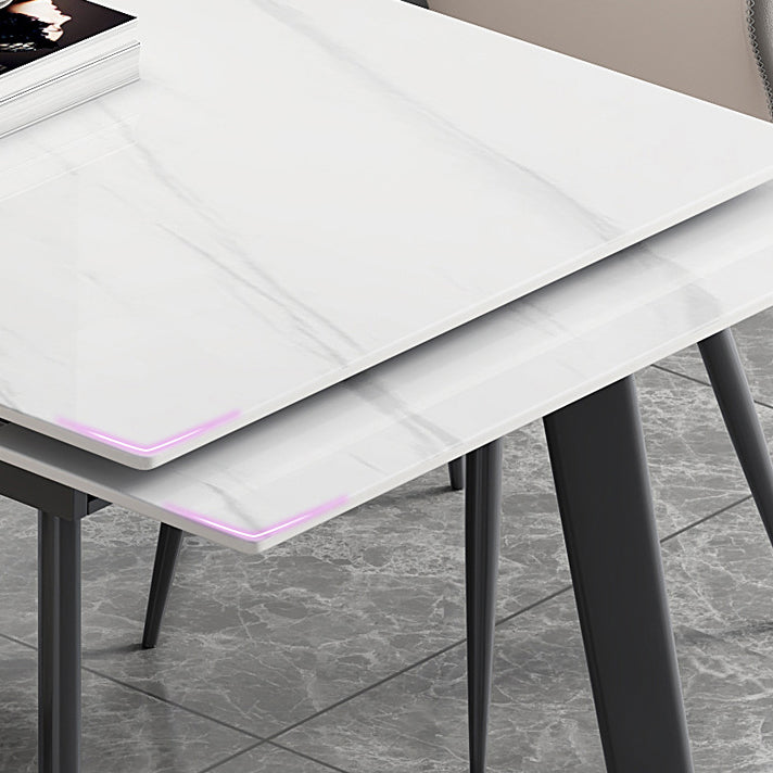 Designer Style Sintered Stone Dining Set 1/2/5/7 Pieces Rectangle Dining Furniture Clearhalo 'Dining Room Sets' 'Dining Tables & Seating' 'dining_room_set' 'furn' 'furn_dining_room_set' 'Furniture' 'furniture_dining_room_set' 'Kitchen & Dining Furniture' 4791471