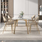 Nordic Glam Sintered Stone Dining Table Set 1/4/5/7 Pieces Dining Set for Home Clearhalo 'Dining Room Sets' 'Dining Tables & Seating' 'dining_room_set' 'furn' 'furn_dining_room_set' 'Furniture' 'furniture_dining_room_set' 'Kitchen & Dining Furniture' 4791483