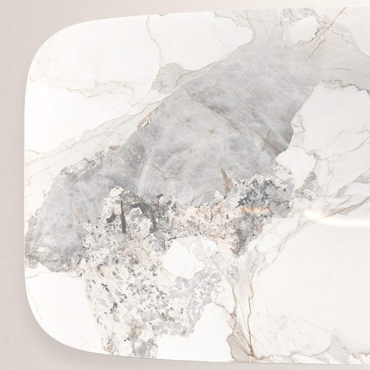 Nordic Glam Sintered Stone Dining Table Set 1/4/5/7 Pieces Dining Set for Home Clearhalo 'Dining Room Sets' 'Dining Tables & Seating' 'dining_room_set' 'furn' 'furn_dining_room_set' 'Furniture' 'furniture_dining_room_set' 'Kitchen & Dining Furniture' 4791487